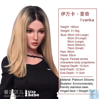 ElsaBabe 157cm 160cm 165cm Fantasy Style TPE or Platinum Silicone Sex Doll Ivanka Ricci Elsa Babe