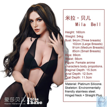 ElsaBabe 157cm 160cm 165cm Fantasy Style TPE or Platinum Silicone Sex Doll MIla Bell Elsa Babe