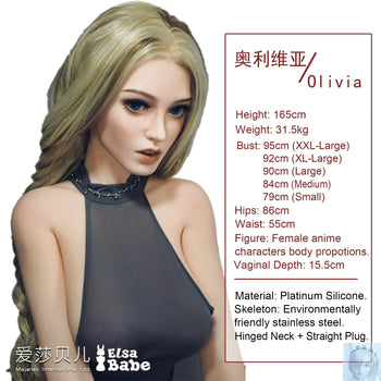 ElsaBabe 157cm 160cm 165cm Fantasy Style TPE or Platinum Silicone Sex Doll Olivia Smith Elsa Babe