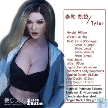 ElsaBabe 157cm 160cm 165cm Fantasy Style TPE or Platinum Silicone Sex Doll Tyler Grande Elsa Babe