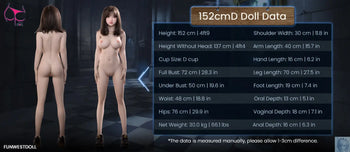 Funwest 152cm D Cup TPE Sex Doll Amy In White Funwest