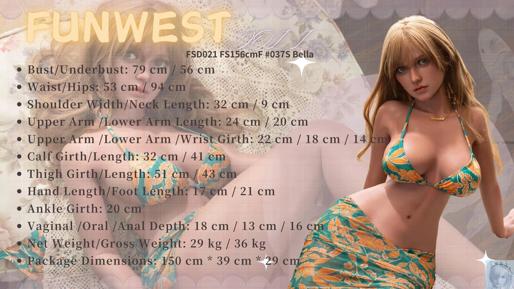 Funwest FS Series 156cm F Cup Full Silicone Sex Doll Bella Funwest