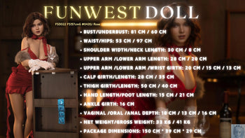 Funwest FS Series 157cm G Cup Full Silicone Sex Doll Rose Funwest