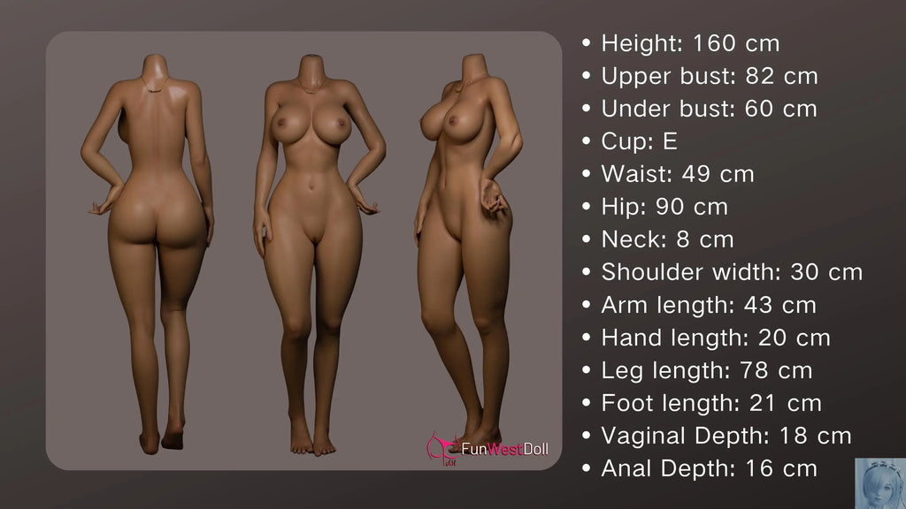 Funwest FS Series 160cm E Cup Full Silicone Sex Doll Cherie Movable Jaw Funwest