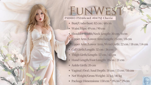 Funwest FS Series 160cm E Cup Full Silicone Sex Doll Cherie with Movable Jaw