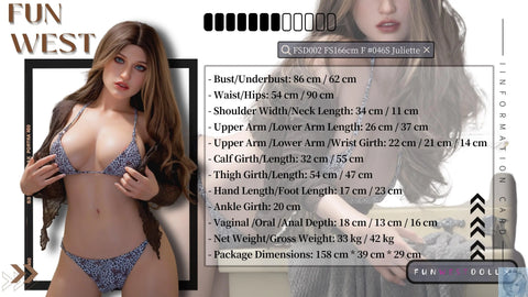 Funwest FS Series 166cm F Cup Full Silicone Sex Doll Juliette Funwest