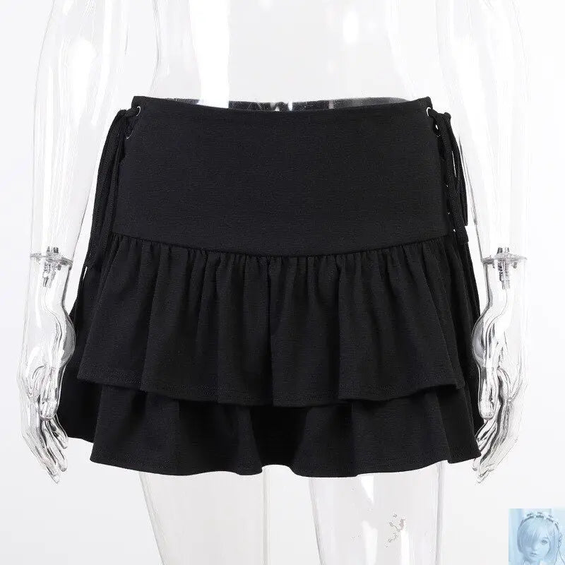 Gothic Lace High Waist Pleated Mini Skirt lovedollsenpai