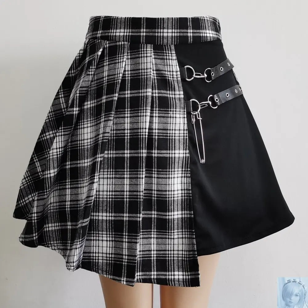Gothic Pleated High Waisted Plaid Mini Skirt Many Colors to Choose From lovedollsenpai