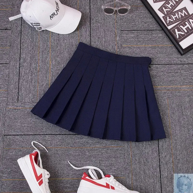 High Waist Pleated School Uniform Mini Skirt Many Colors to Choose From lovedollsenpai