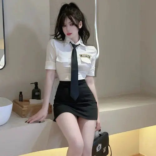 Hot Stewardess with Mini Skirt lovedollsenpai