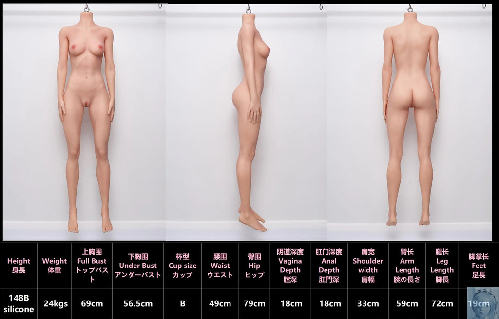 Jiusheng 148cm B Cup Full Silicone Sex Doll Mia ROS Jiusheng