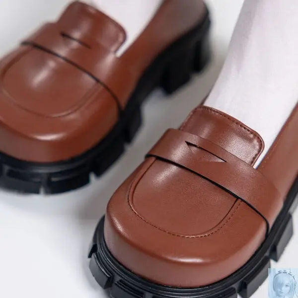 Kospley Brown Loafer Shoes for 80cm to 95cm Doll Kospley