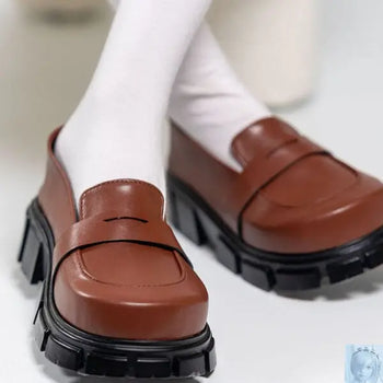 Kospley Brown Loafer Shoes for 80cm to 95cm Doll Kospley