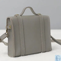 Kospley Leather Satchel Bag Grey Kospley