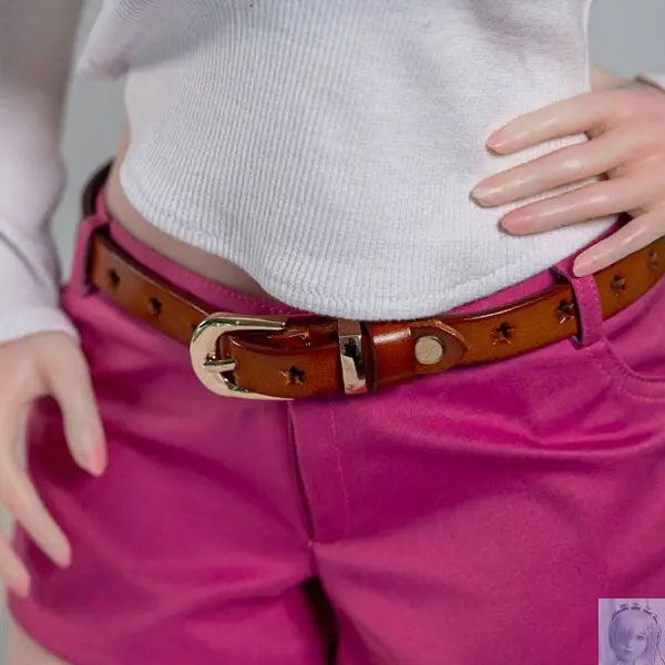 Kospley Magenta Shorts Belt and White Sweater for 80cm to 95cm Big Breasts Doll Kospley