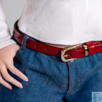 Kospley Mini Jeans Shorts Belt and White Sweater for 80cm to 95cm Big Breasts Doll Kospley