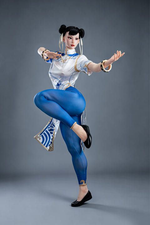 Game Lady 169cm F Cup Full Silicone Sex Doll Chun-Li Movable Jaw Costume