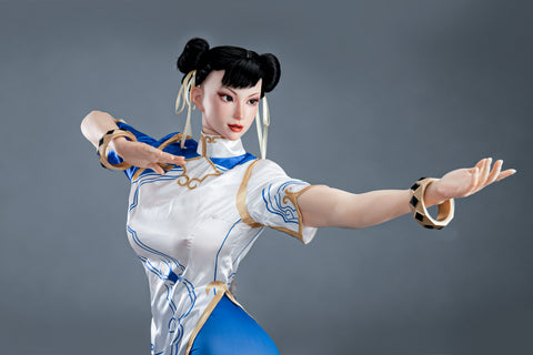 Game Lady 169cm F Cup Full Silicone Sex Doll Chun-Li Movable Jaw Costume