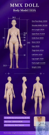 MMXDoll 153cm C Cup Full Silicone Sex Doll MengFei 2 One Piece Body MMX Doll