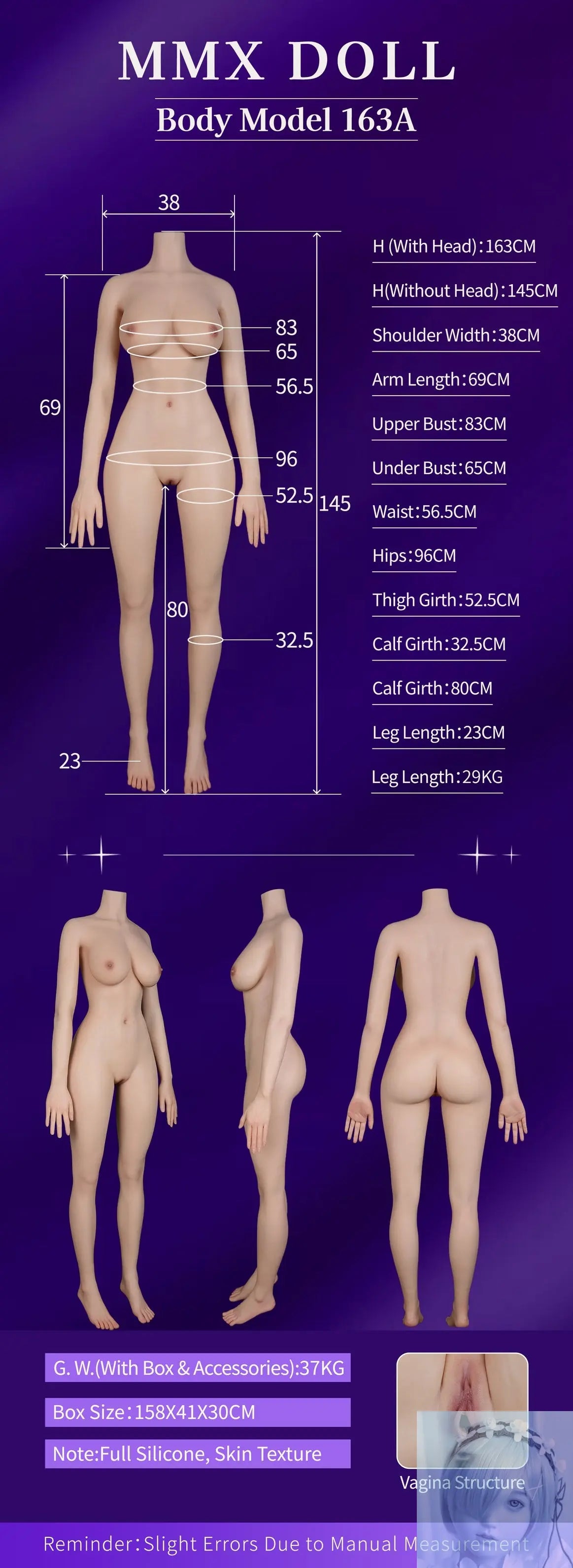 MMXDoll 163cm D Cup Full Silicone Sex Doll Judy Realistic Makeup MMX Doll