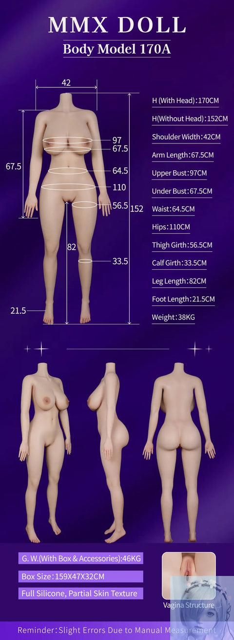 MMXDoll 170cm H Cup Full Silicone Sex Doll MengHan Realistic Makeup MMX Doll