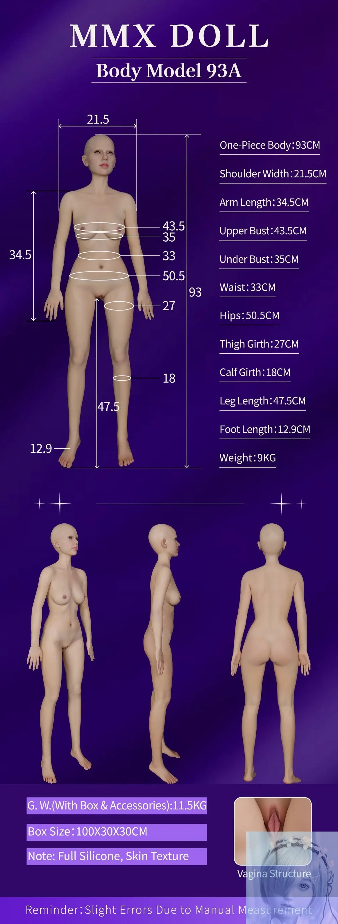 MMXDoll 83cm B Cup Full Silicone Sex Doll Daili One Piece Body MMX Doll