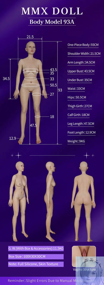 MMXDoll 83cm B Cup Full Silicone Sex Doll Daili One Piece Body MMX Doll