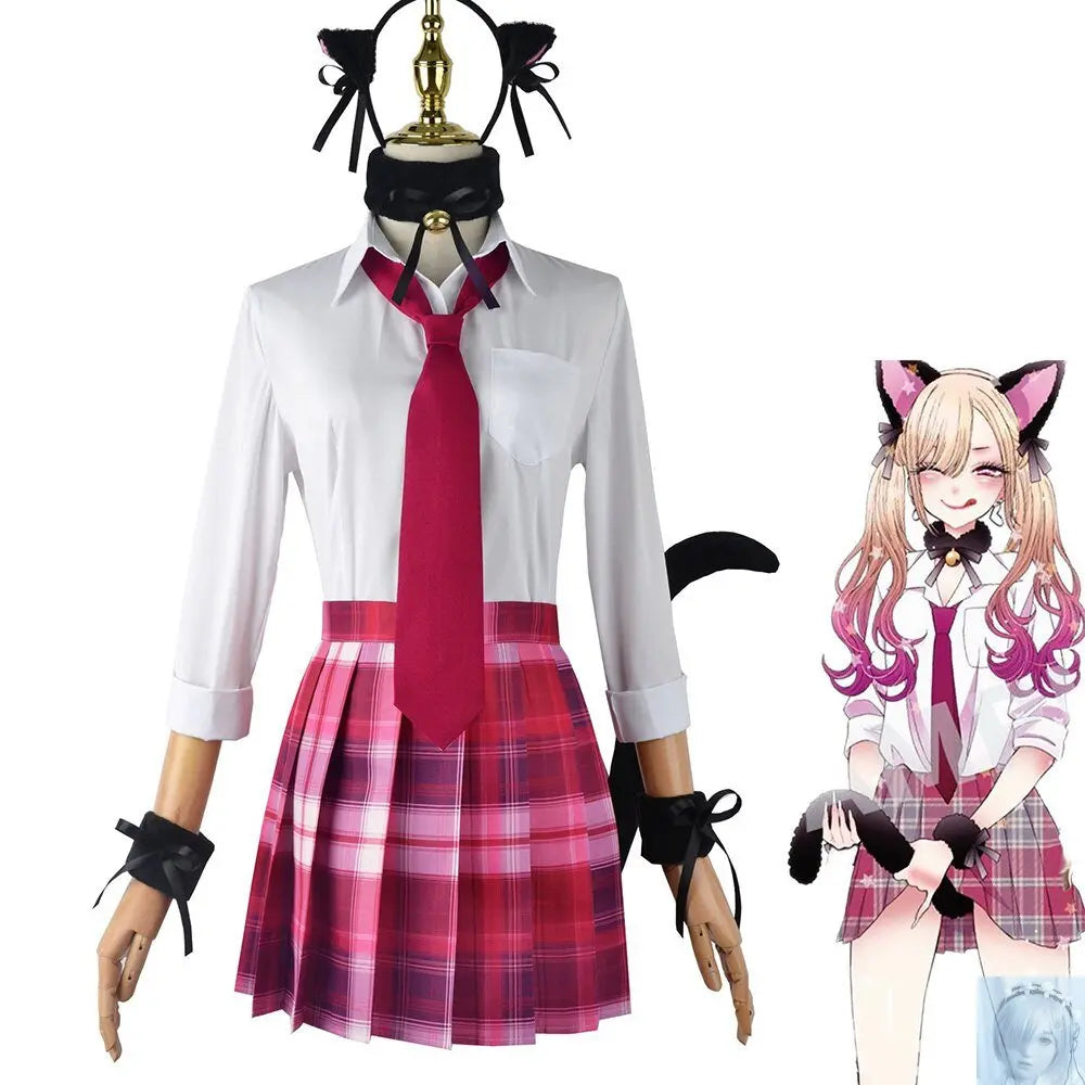 My Dress Up Darling Kitagawa Marin School Uniform Cat Cosplay Costume lovedollsenpai