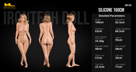 Irontech Pornstar Series 160cm C Cup Silicone Sex Doll PR2 Eila Adams Natural