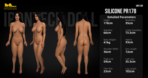 Irontech Pornstar Series 178cm E Cup Silicone Sex Doll PR1 Violet Voss Tanned