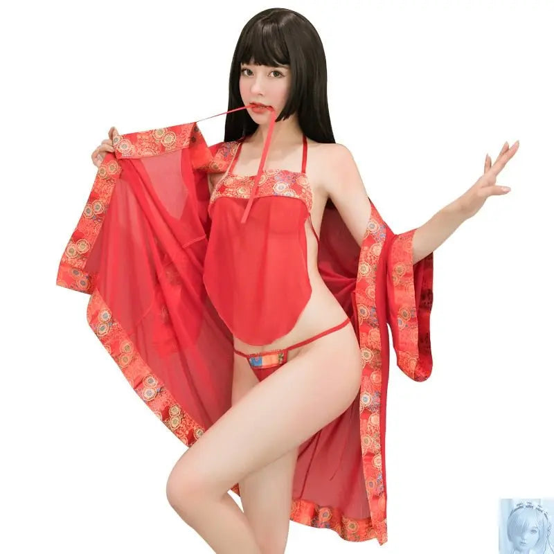 Three Piece Sexy Woman's Kimono Set lovedollsenpai
