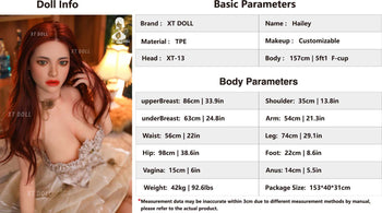 XT Doll 157cm 5ft1 F Cup Hailey TPE+Silicone Sex Doll XT Doll