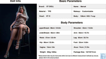 XT Doll 158cm 5ft2 F Cup Mercat TPE+Silicone Sex Doll XT Doll