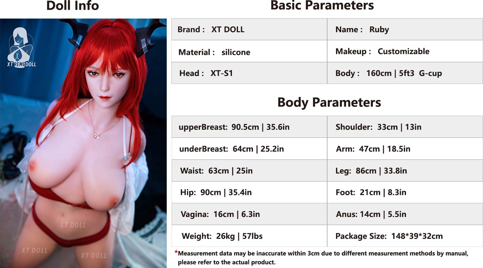XT Doll 160cm 5ft3 G Cup Ruby Silicone Sex Doll XT Doll